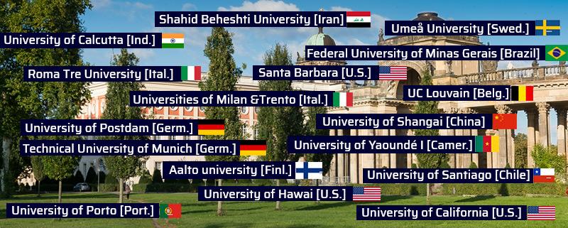 liste des universités en collaboration avec IRISA sur fond de l'Université de posdam