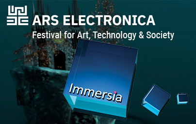 Logos Ars Electronica et Immersia sur fond extrait de "Creative Harmony"
