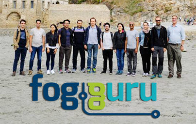 FogGuru project's team in front of the Mont-Saint-Michel