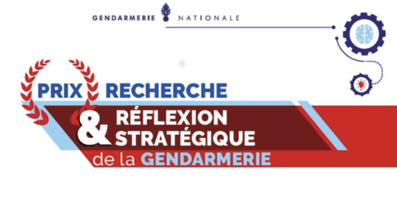 Logo Gendarmerie nationale avec titre Prix  "Recherche Réflexion et stratégique" de la Gendarmerie