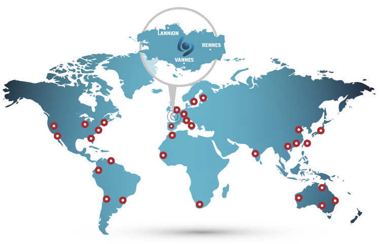 carte du monde avec geolocalisation des collaboration internationales